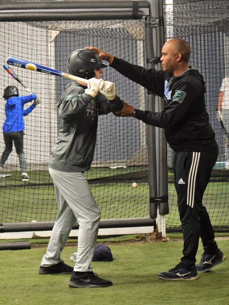 baseball coach and player